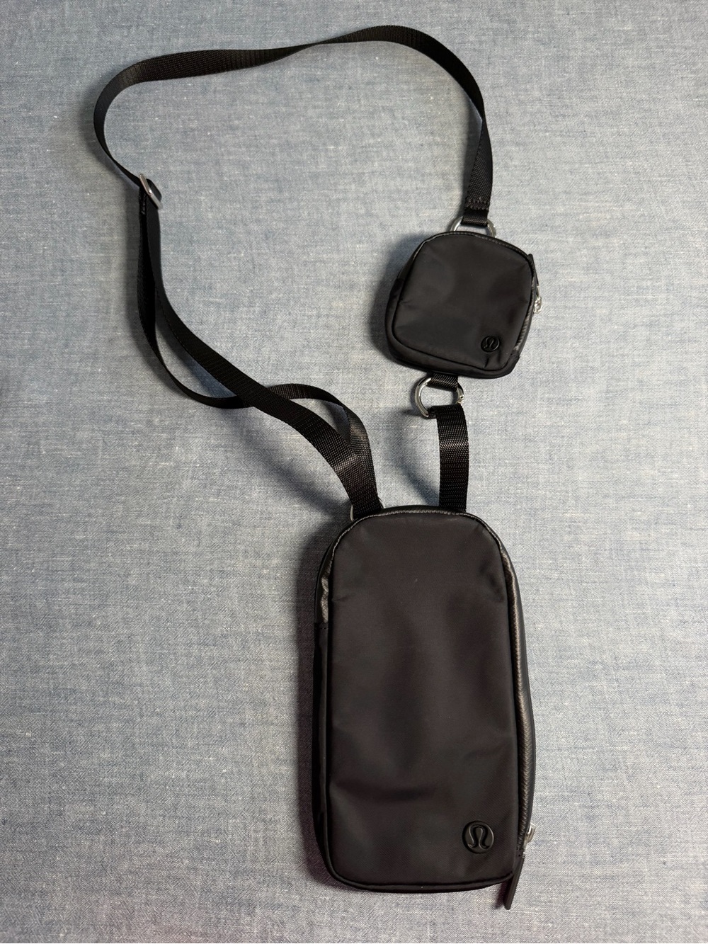 lululemon athletica Black Slim Crossbody Sling with Mini Pouch